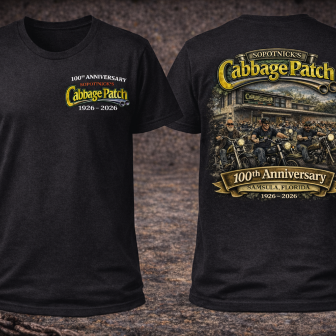 Cabbage Patch 100th Anniversary Biker Ride Two-Sided T-Shirt